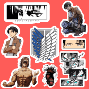 پک استیکر 12 Anime - Attack On Titan (ارسال موشکی سریع)