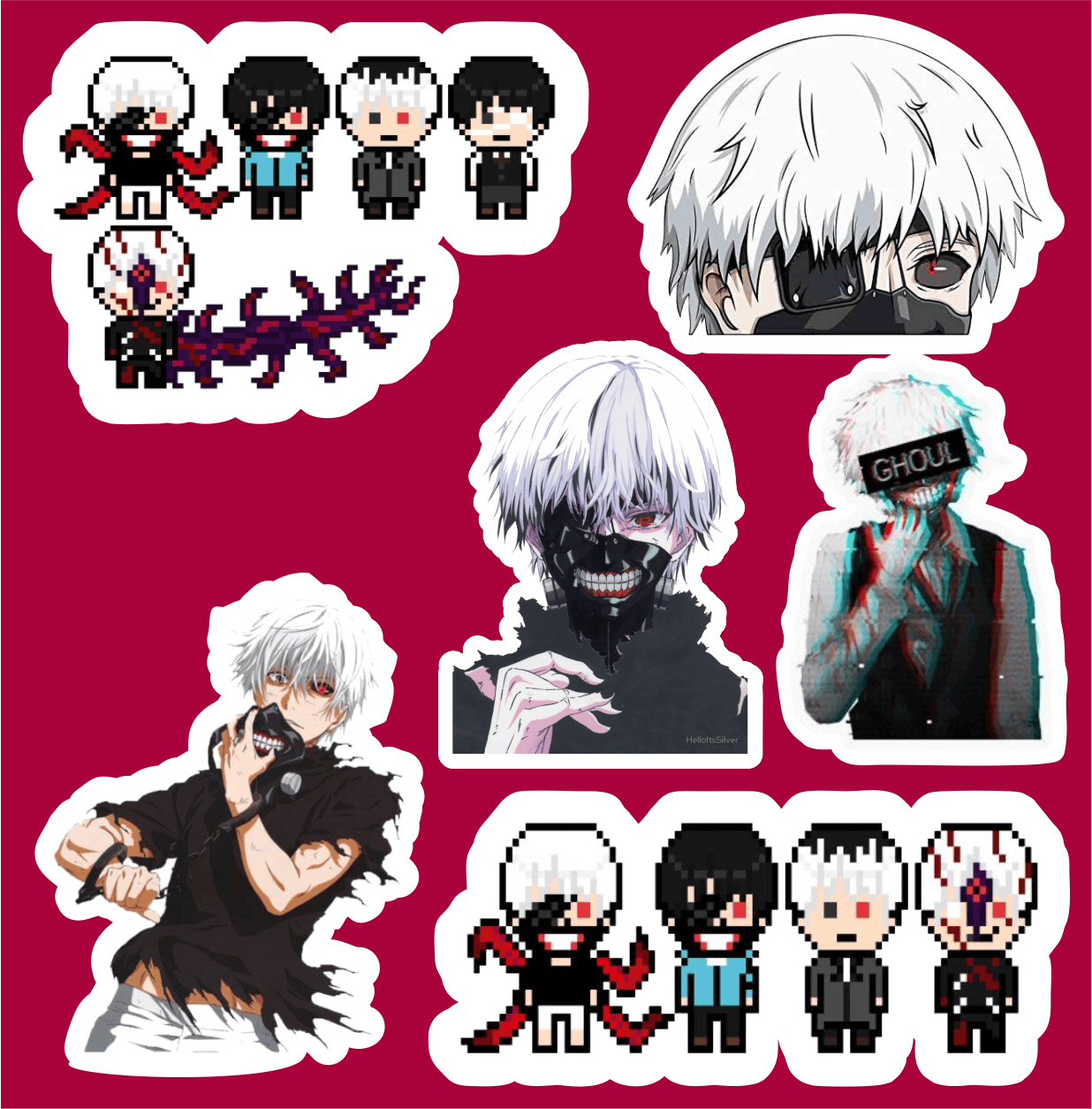 پک استیکر 3 Anime - Tokyo Ghoul (ارسال موشکی سریع)