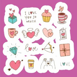 پک استیکر Valentine