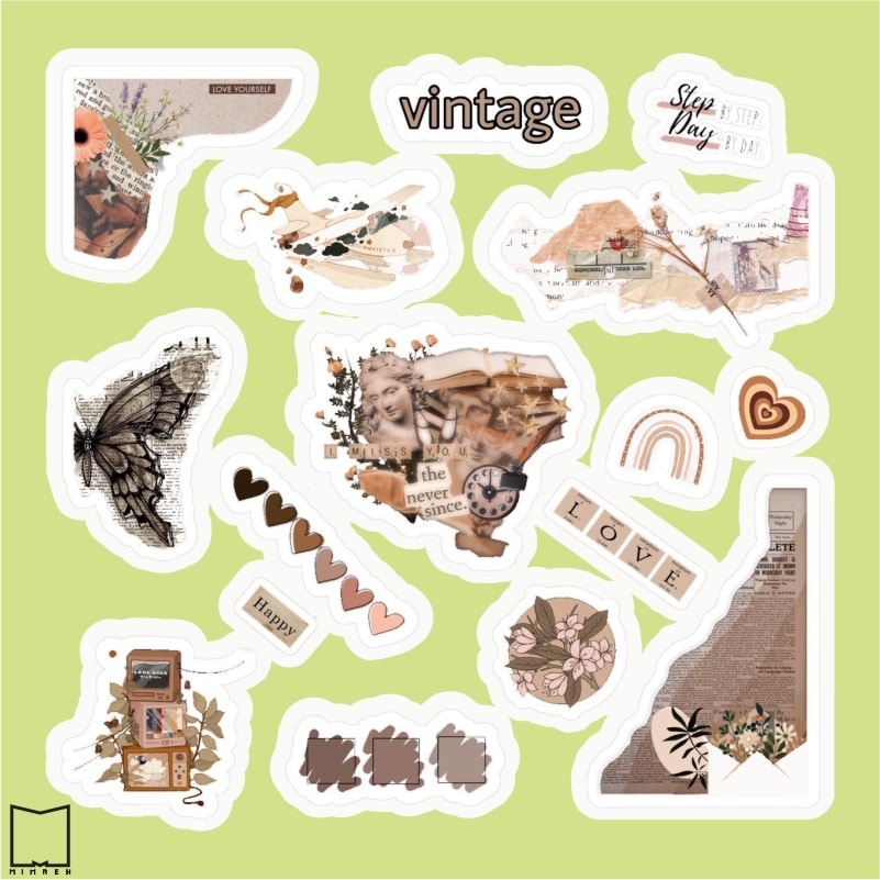 پک استیکر vintage (ارسال موشکی سریع)