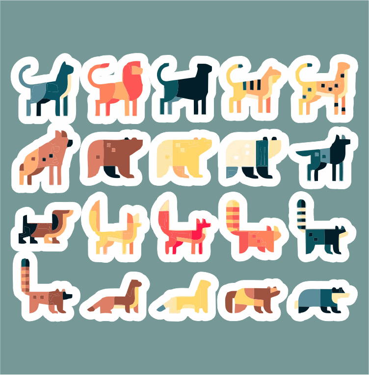پک استیکر animals10