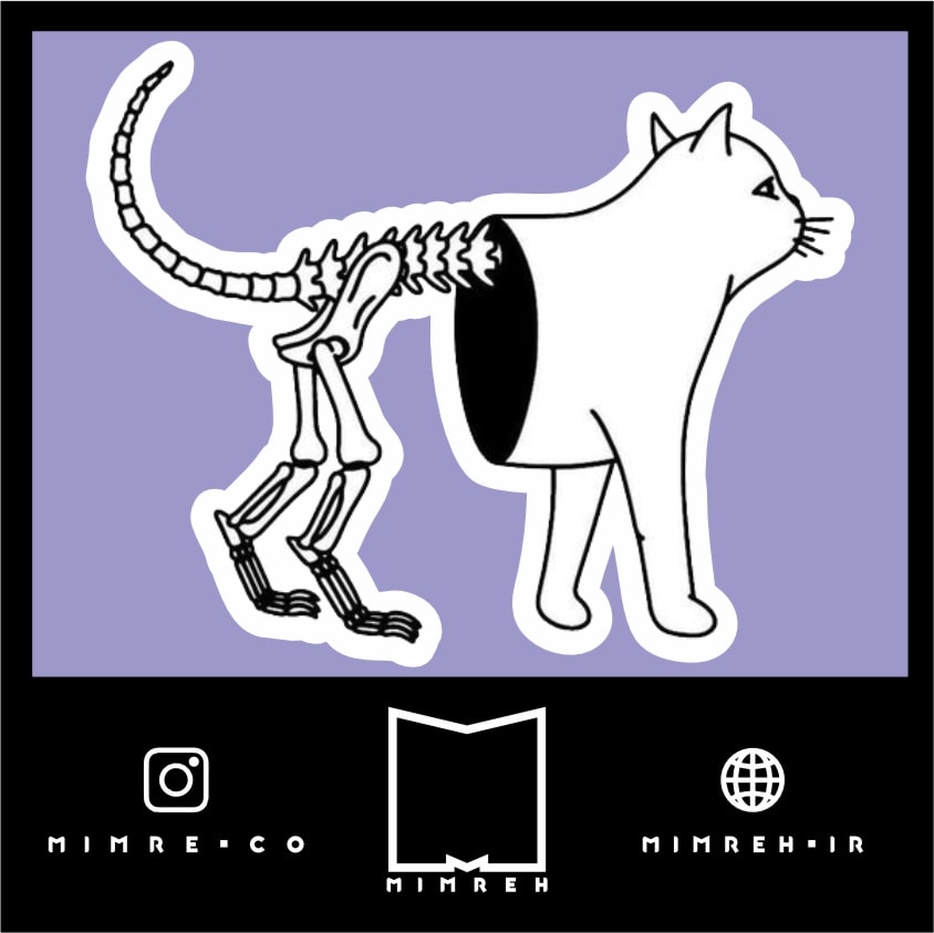 استیکر Skeleton Cat