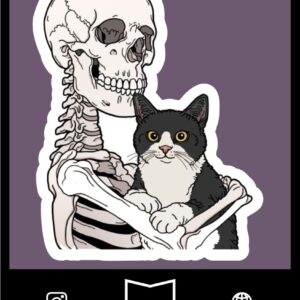 استیکر Cat Skeleton