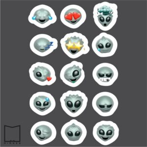 پک استیکر مموجی Alien