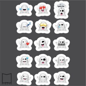 پک استیکر مموجی Ghost (ارسال موشکی سریع)