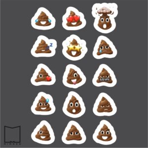 پک استیکر مموجی Poop