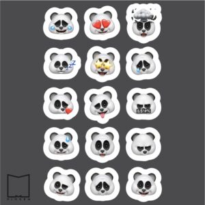 پک استیکر مموجی Panda