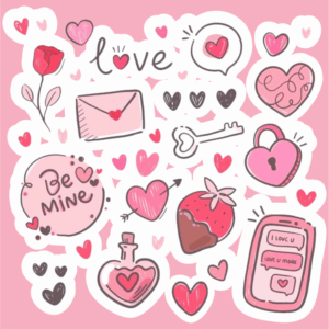 پک استیکر love4