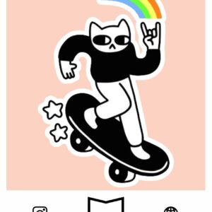استیکر Skater Cat