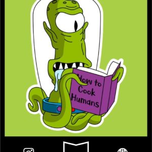 استیکر Alien with Book