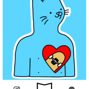 استیکر Cat Skater