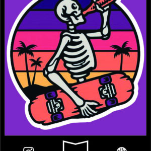 استیکر Skater Skeleton