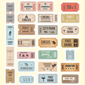 پک استیکر tickets & barcods12